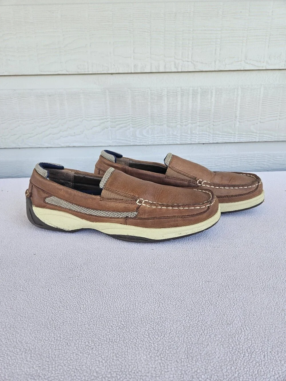 Sperry Intrepid Slip-On Boat Shoes Loafer Men SZ 12 Brown Leather STS10841